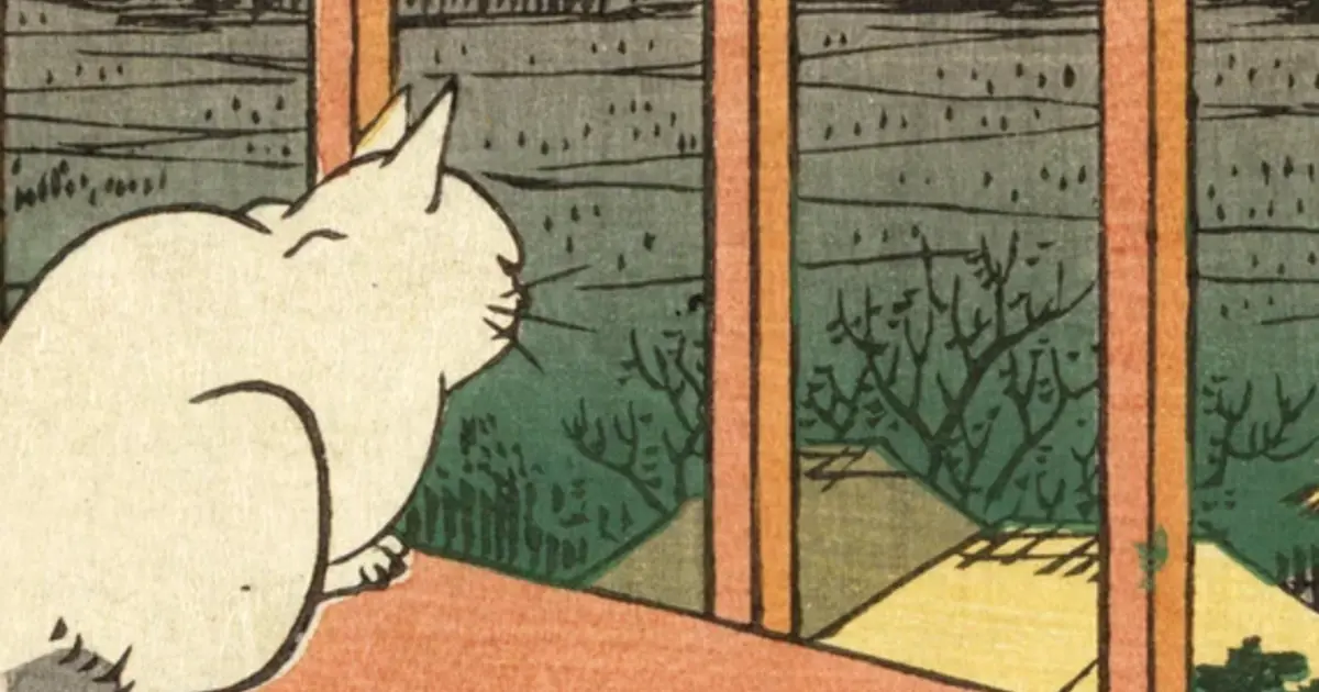 Hiroshige Cat on Window Giverny