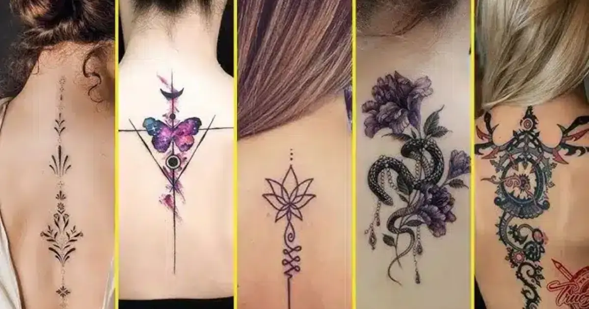 Baddie Women’s Feminine Spine Tattoos